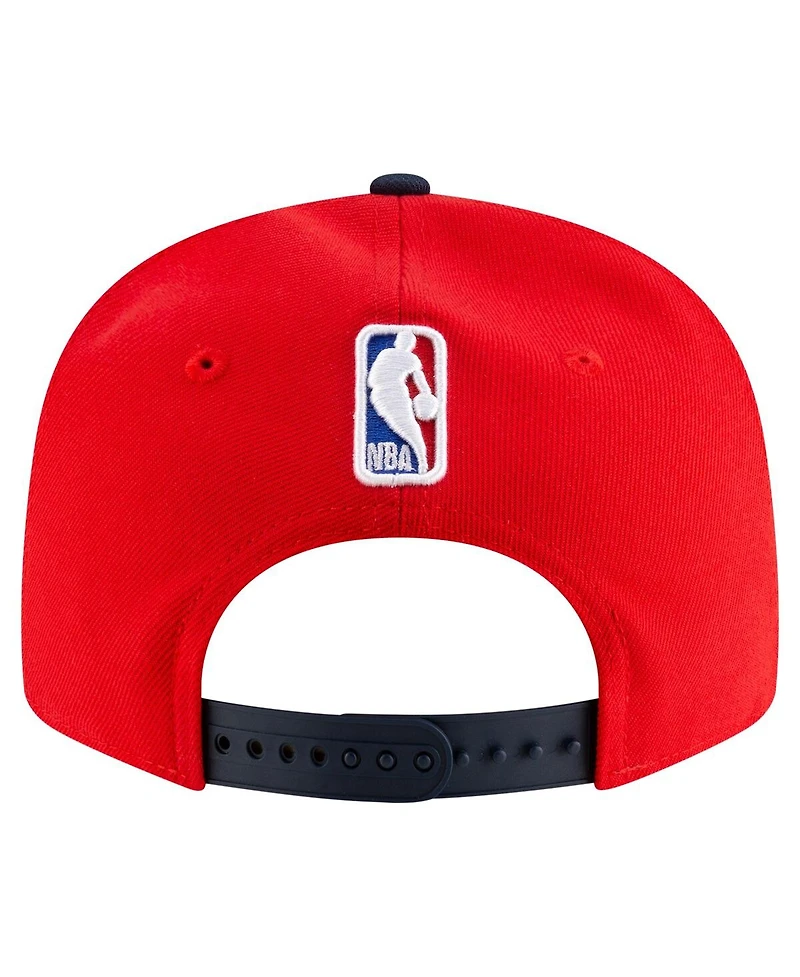 New Era Men's Red/Navy La Clippers Jersey Hook Statement Edition 9FIFTY Snapback Hat
