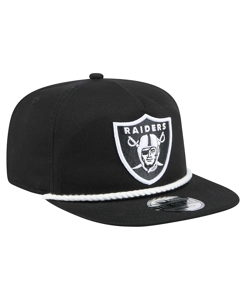 New Era Men's Black Las Vegas Raiders B-Dub Golfer Snapback Hat