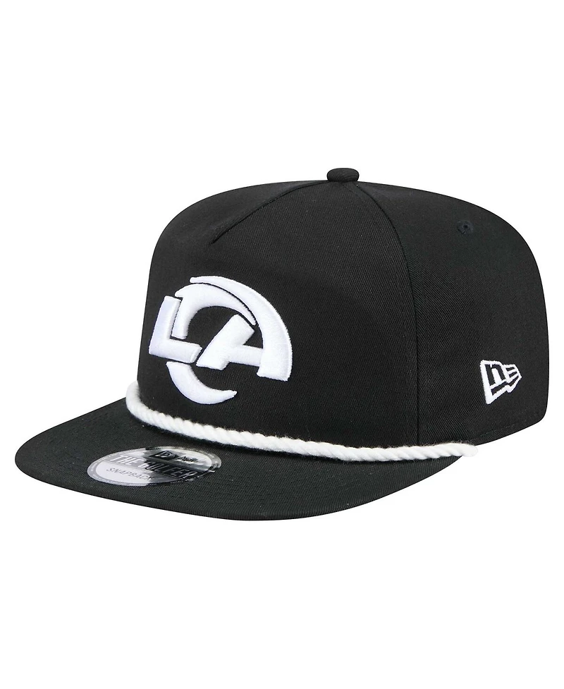 New Era Men's Black Los Angeles Rams B-Dub Golfer Snapback Hat