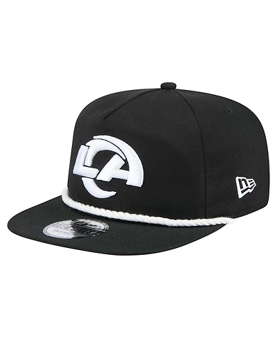 New Era Men's Black Los Angeles Rams B-Dub Golfer Snapback Hat