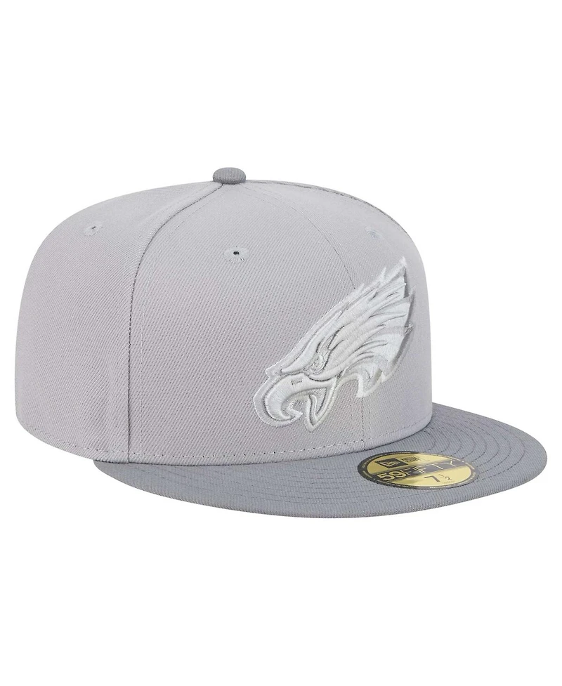 New Era Men's Gray/Graphite Philadelphia Eagles Iron Cloud 59FIFTY Fitted Hat