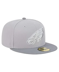 New Era Men's Gray/Graphite Philadelphia Eagles Iron Cloud 59FIFTY Fitted Hat