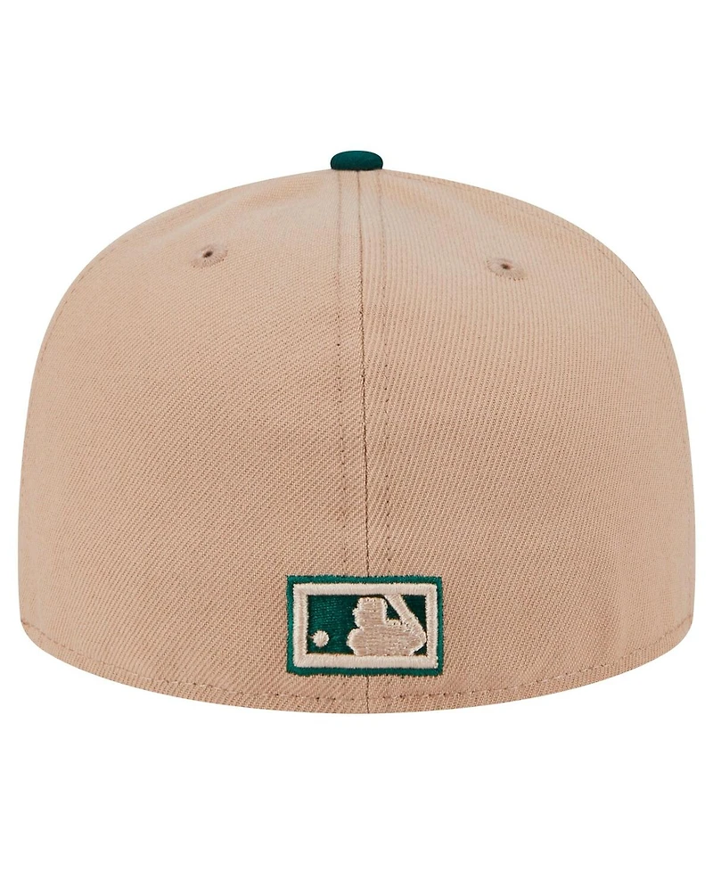 New Era Men's Khaki Athletics 59FIFTY Fitted Hat