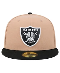 New Era Men's Tan Las Vegas Raiders Logo Main 59FIFTY Fitted Hat