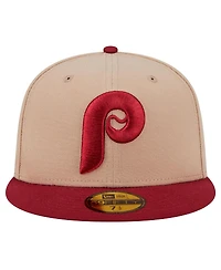 New Era Men's Khaki Philadelphia Phillies 59FIFTY Fitted Hat