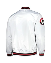 Mitchell & Ness Men's White Dallas Burn City Full-Snap Satin Jacket