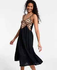 Raviya Women's Crochet-Bodice Midi Dress Cover-Up