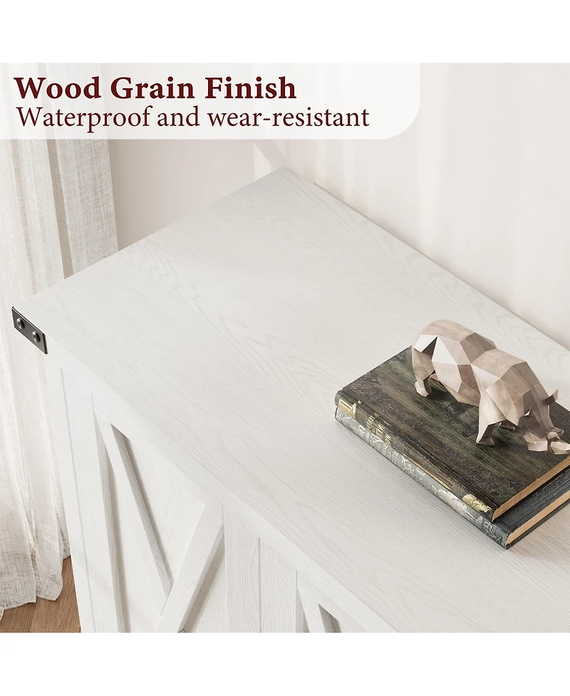 gaomon Farmhouse Buffet Cabinet with Adjustable Shelf and Barn Doors