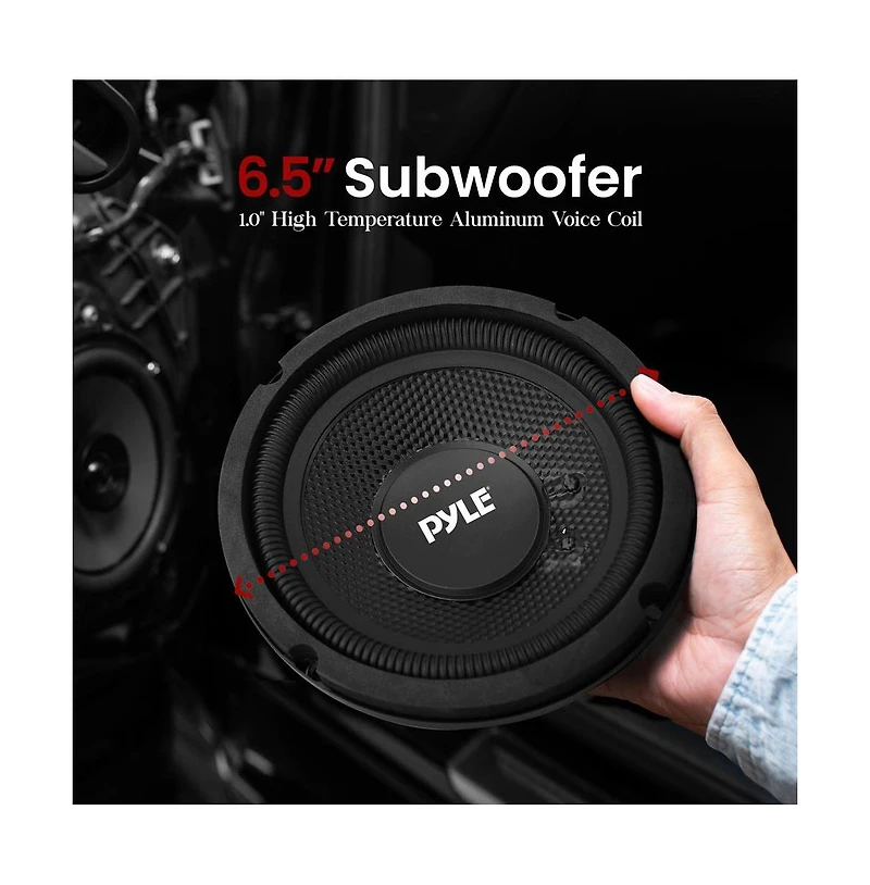 Pyle 6.5" Single Voice Coil Car Subwoofer, 150 Watts, 4-Ohm