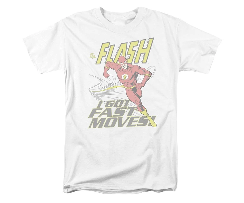 Dc Flash Mens Comics Fast Moves Short Sleeve Adult Tee / T-Shirt