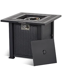 gaomon Gas Fire Pits for Outside Patio, Gas Firepit 28 Inch Rectangle Propane Fire Pit Table 50000BTU Gas Fire Pit Table with Cover & Rain Cover, for