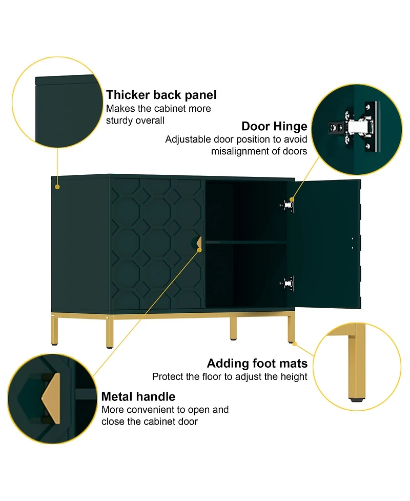 Freestanding Storage Cabinet 2-Door Accent Cabinet