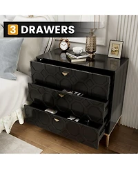Boyel Living Wooden 3-Drawer Storage Cabinet Table
