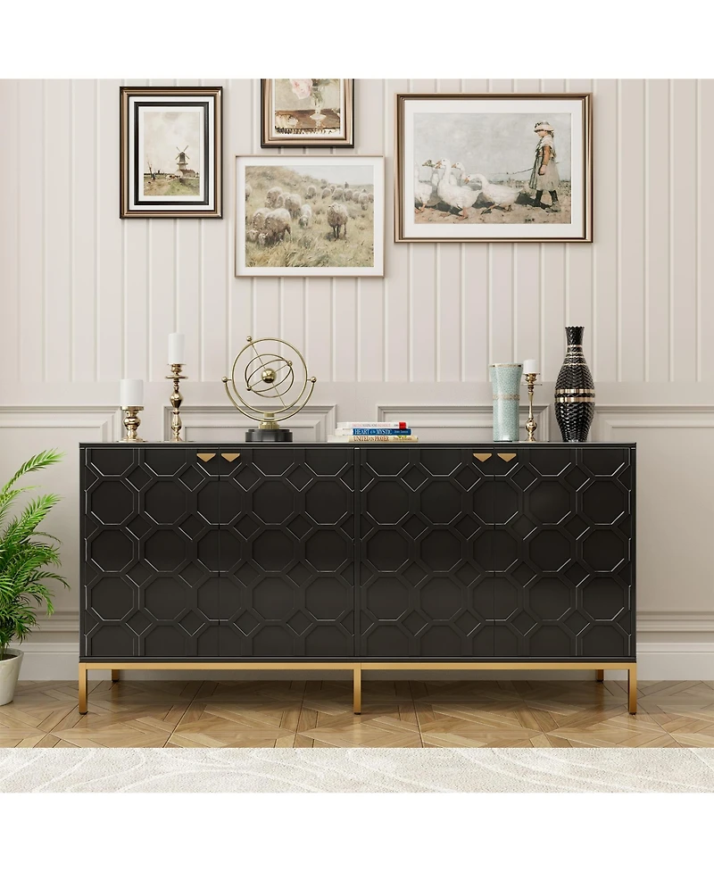 Boyel Living 4 Door Locker Accent Cabinet