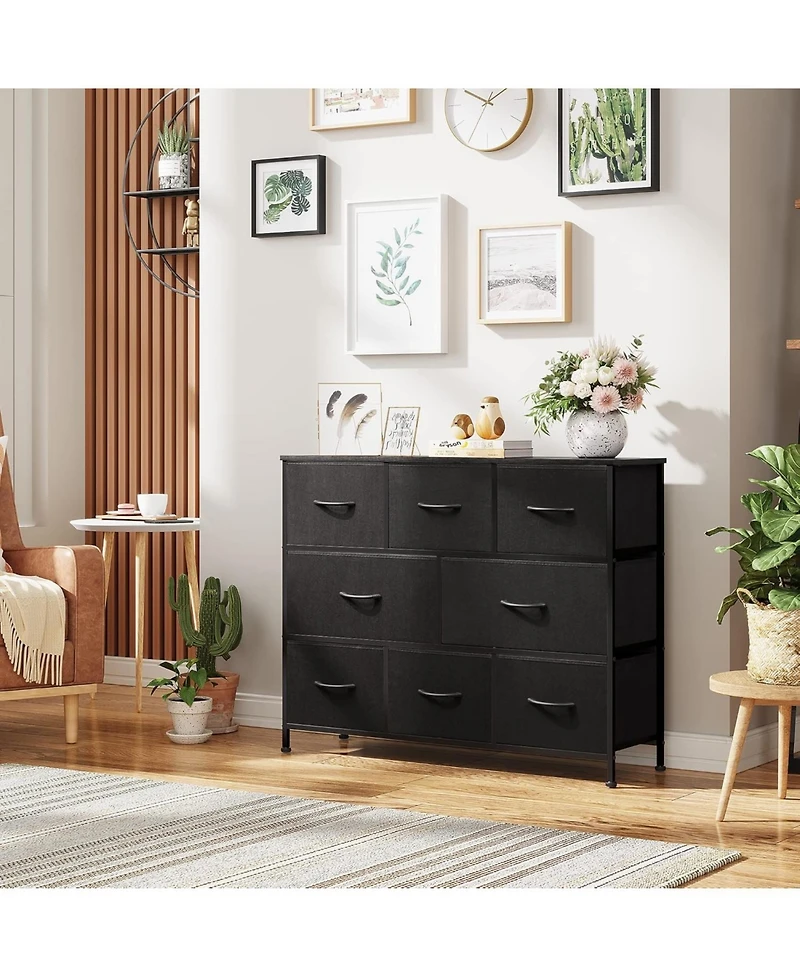 Wlive Fabric Dresser for Bedroom - Storage Drawer Unit as Tv Stand 32-43 inch TVs