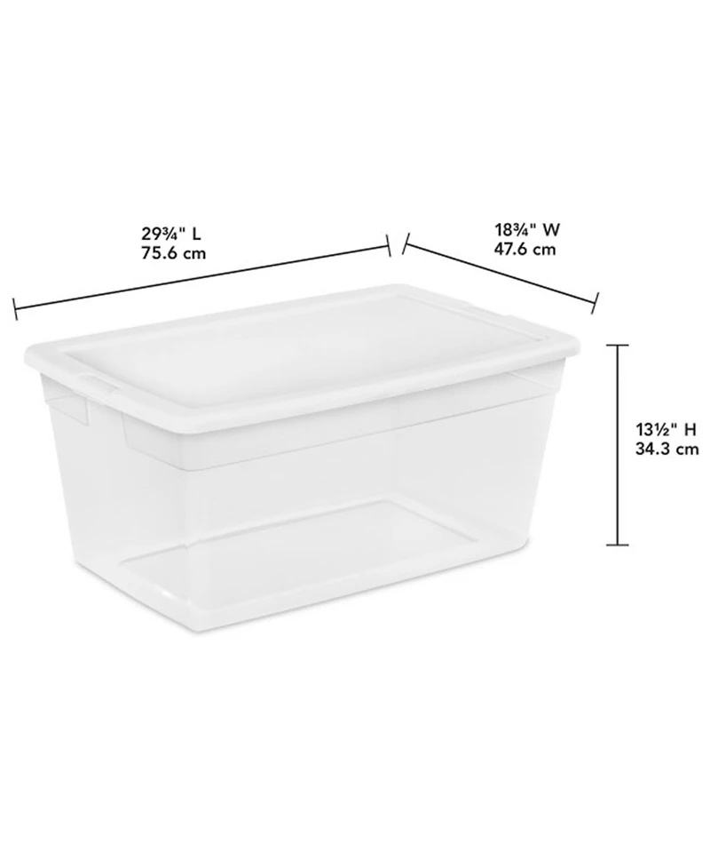 Sterilite 90 Quart Storage Box Container with Clear Base & White Lid, (8 Pack)
