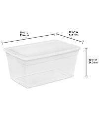 Sterilite 90 Quart Storage Box Container with Clear Base & White Lid, (8 Pack)