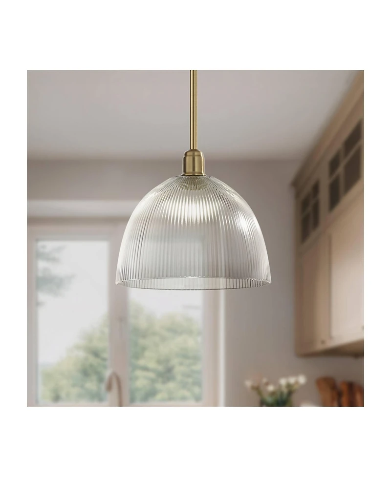 360 Lighting Williams 12" Modern Pendant Ceiling Light Fixture Dining Room Over Table Kitchen Island Dome Antique Brass Mini