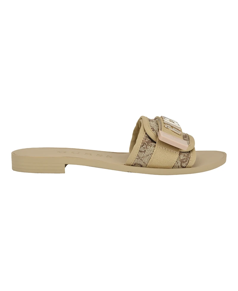 Guess Women's Elyze Quattro G Slip-On Slide Flat Sandals