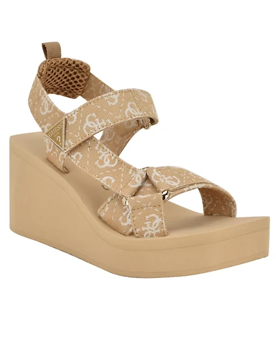 Guess Women's Daysa Quattro-g Strappy Eva Wedge Sandals