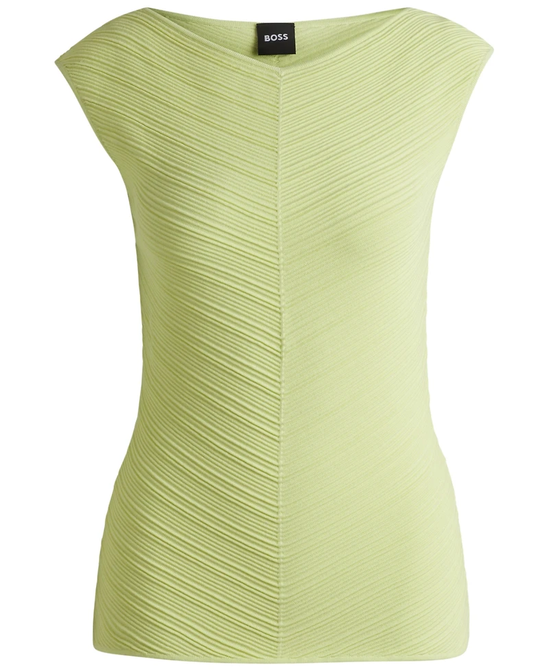 Boss by Hugo Women's Knitted Structure V-Neck Top