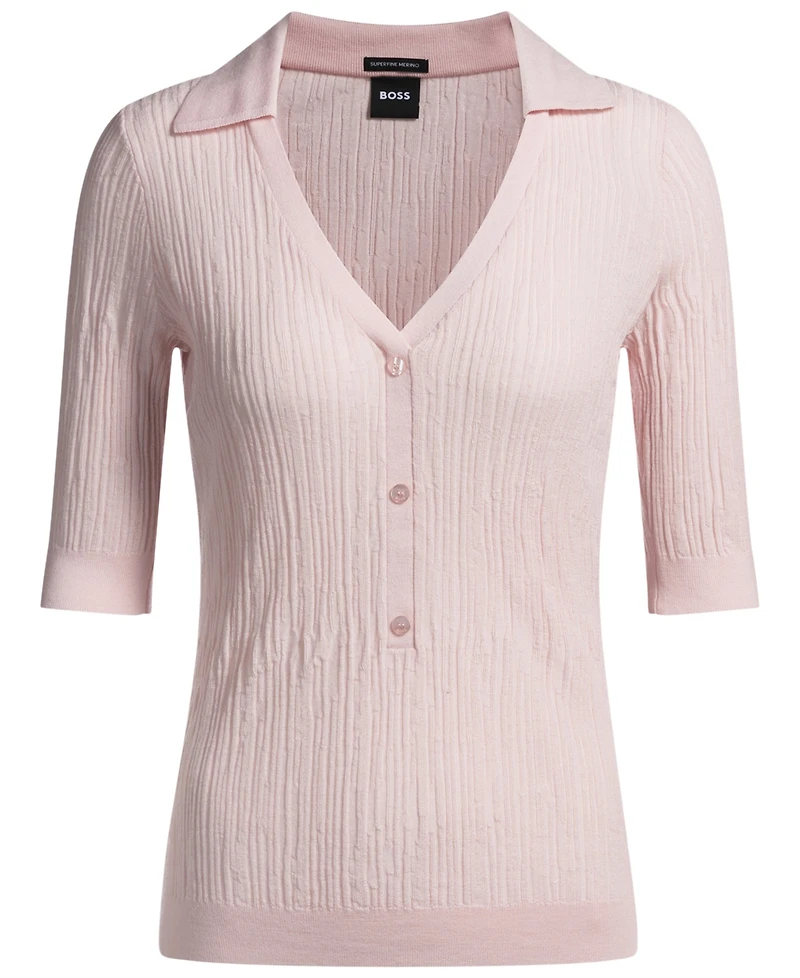 Boss by Hugo Women's V-Neck Short-Sleeve Sweater