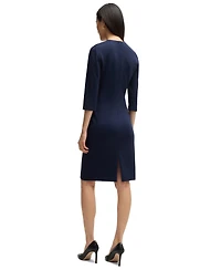 Boss by Hugo Boss Women's Cropped Sleeves V-Neck Dress