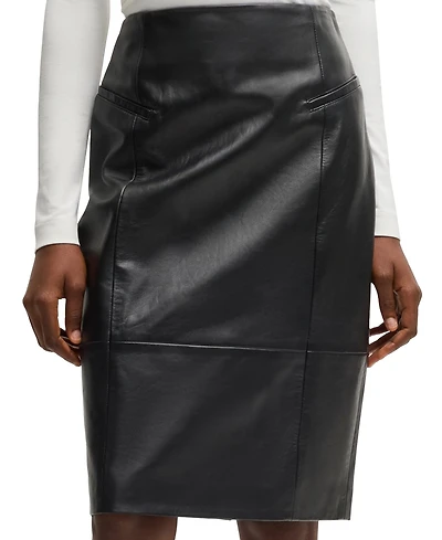 Boss by Hugo Boss Women's Lustrous Leather Pencil Skirt