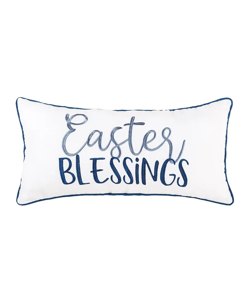 12" x 24" Spring "Easter Blessings" Embroidered Accent Throw Pillow