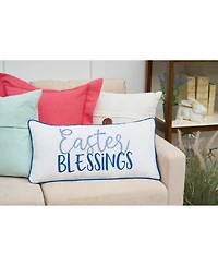 12" x 24" Spring "Easter Blessings" Embroidered Accent Throw Pillow