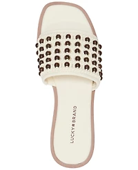 Lucky Brand Women's Gidya Beaded Slide Flat Sandals