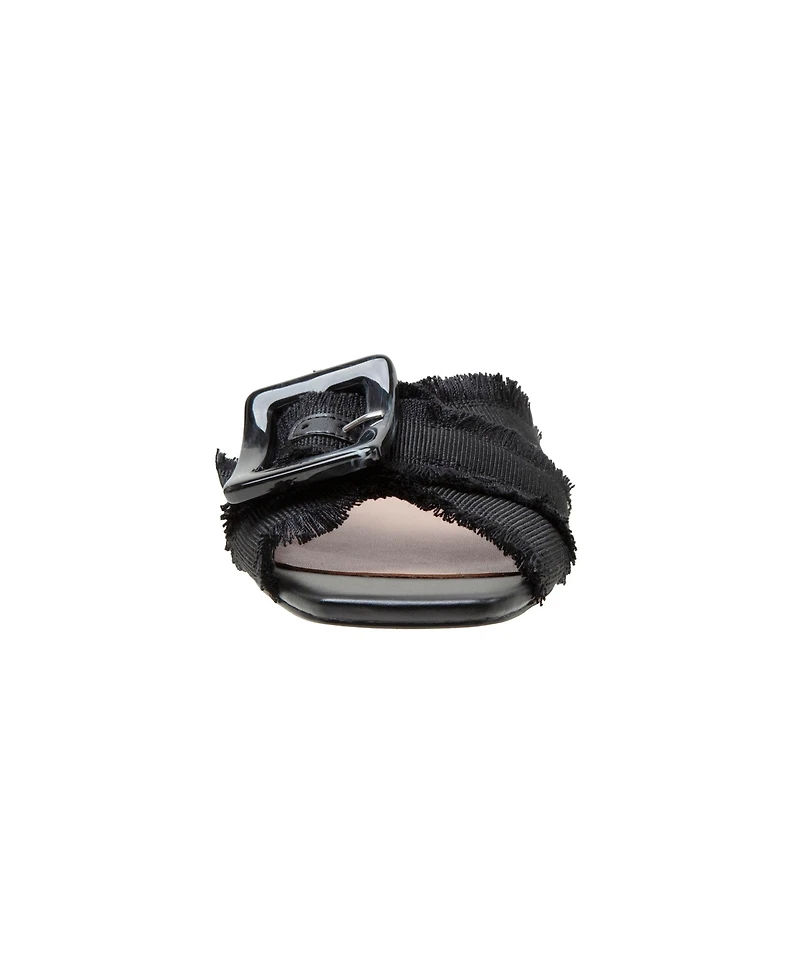 Lottie | Frayed Fabric Cross Band Sandals