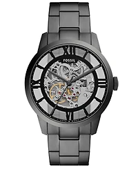 Fossil Men's Townsman Automatic Gunmetal Stainless-Steel Watch, 44mm