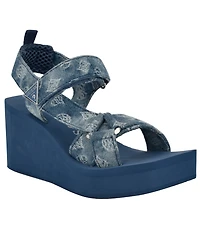 Guess Women's Daysa Quattro-g Strappy Eva Wedge Sandals