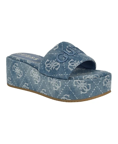 Guess Women's Bintai Platform Slide Wedge Sandals