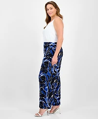 Anne Klein Plus Size High-Rise Pull-On Palazzo Pants
