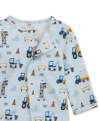 Easy = Magnetic Close Baby Cotton Footed Coverall
