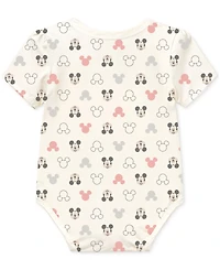 Disney Baby Mickey Mouse Short-Sleeve Bodysuits, 3 Pack