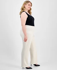 Ak Anne Klein Plus Size Pull-On Wide-Leg Pants