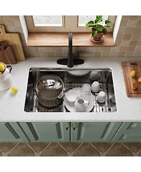 Casainc 31inch L x 19inch W Undermount Kitchen Sink with Accessories
