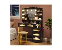 Vlsrka Vanity Makeup Desk with Mirror and Lights