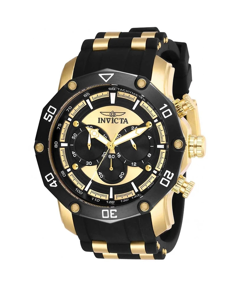 Invicta Men's 28754 Pro Diver Quartz Chronograph Black, Gold Dial Watch