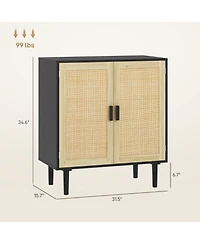 Homcom Bohemian Sideboard with 2 Rat Doors and Shelves