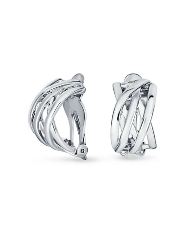 Bling Jewelry Classic Celtic Knot Clip-On Earrings Two Tone For Non-Pierced Ears Gold Plated