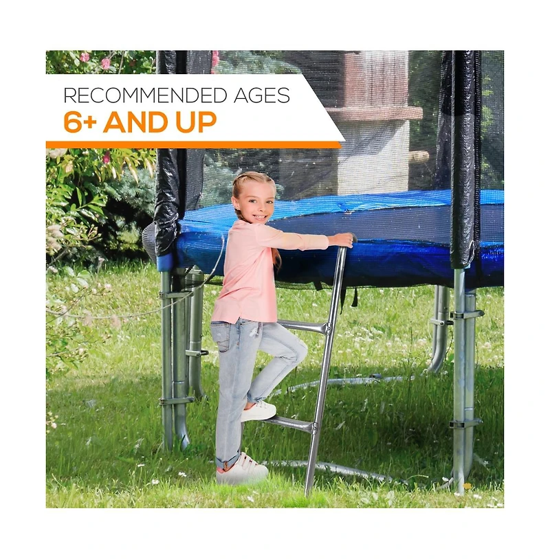 SereneLife Outdoor Trampoline Safety Ladder, Extra-Wide Footsteps