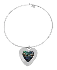 Robert Lee Morris Soho Faux Stone Heart Gem Pendant Wire Necklace