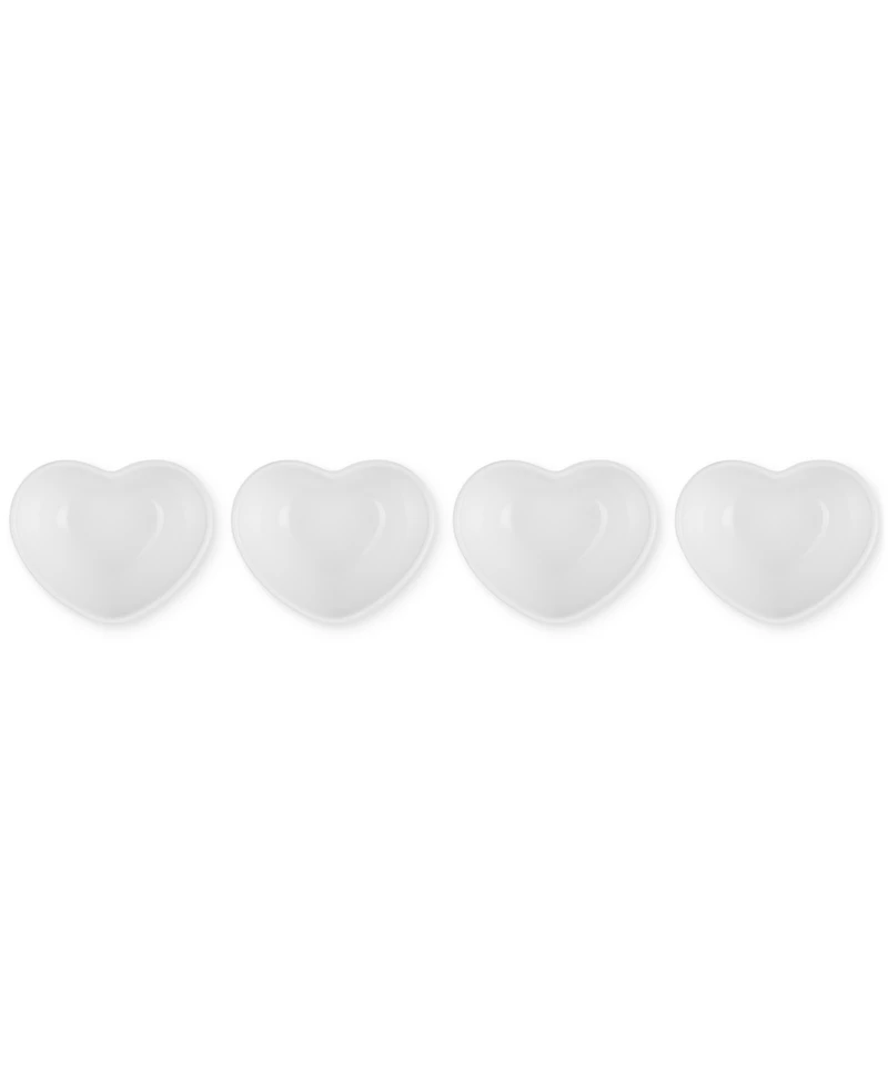 Le Creuset Stoneware Heart Mini Bowls, Set of 4