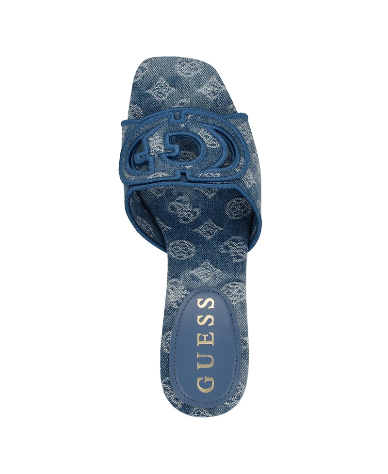 Guess Women's Galsee Quattro-g Cutout Block Heel Sandals