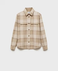 Mango Men's Slim-Fit Checked Flannel Wool-Blend Overshirt