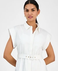 Anne Klein Women's Belted Drop-Sleeve Shirtdress